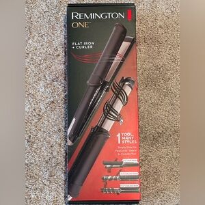 One Flat Iron and Curler in One; New In Box